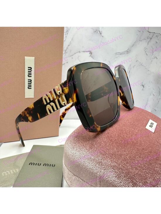 New MIU MIU Sunglasses Brown Square Gold Full Rim 56mm MIU MIU main image 10